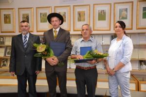 StR - praznik obcine podelitev priznanj 2019 zupan prejemnika priznanj in predsednica odbora za priznanja Andreja Zago